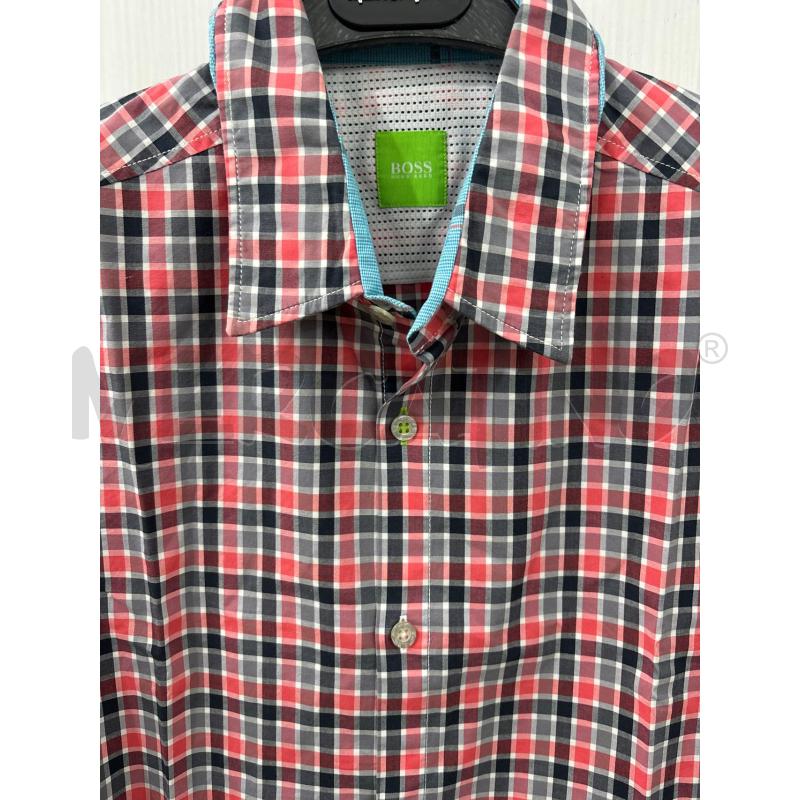 CAMICIA UOMO QUADRETTI ROSSO GRIGIO HUGO BOSS | Mercatino dell'Usato Benevento 2