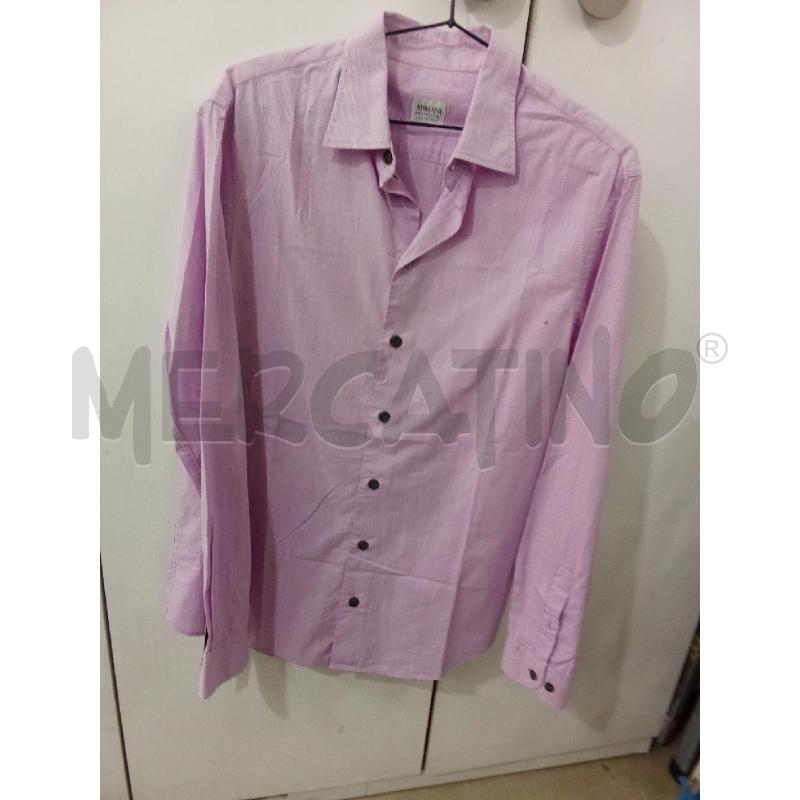 CAMICIA UOMO VIOLA ARMANI COLLEZIONI BOTTONI NERI CON SCRITTA | Mercatino dell'Usato Benevento 1