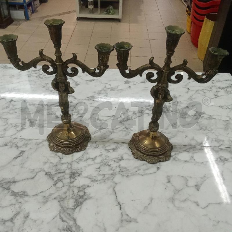 CANDELABRI PZ. COPPIA 3 BRACCIA PUTTINI DORATI | Mercatino dell'Usato Benevento 1