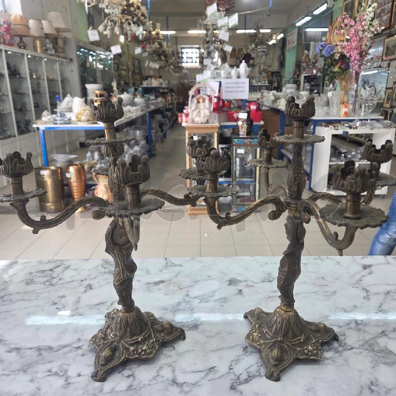 CANDELABRI PZ. COPPIA 5 BRACCIA DORATI  | Mercatino dell'Usato Benevento 1