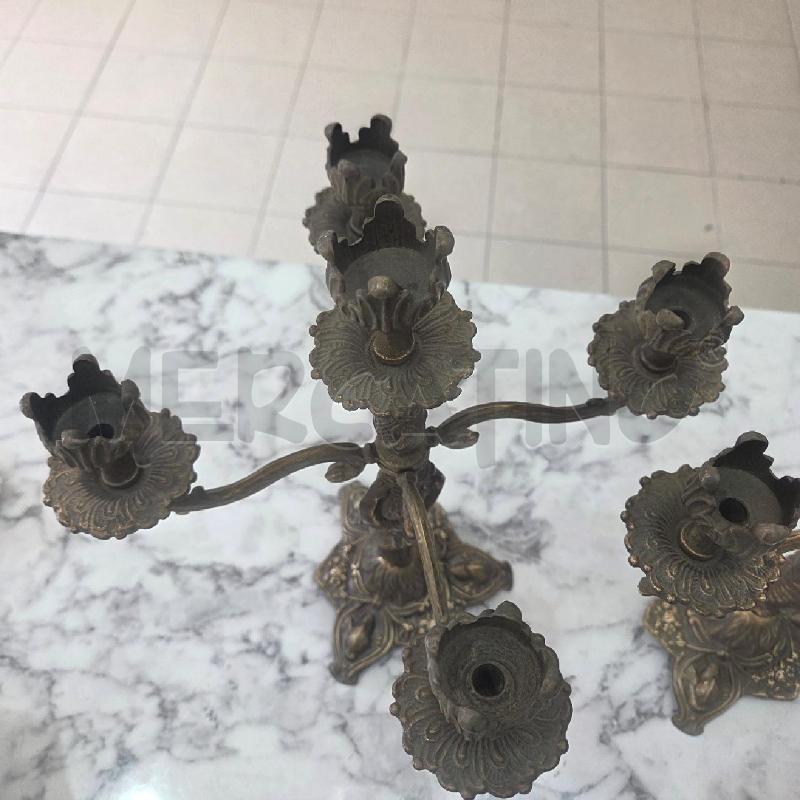 CANDELABRI PZ. COPPIA 5 BRACCIA DORATI  | Mercatino dell'Usato Benevento 3
