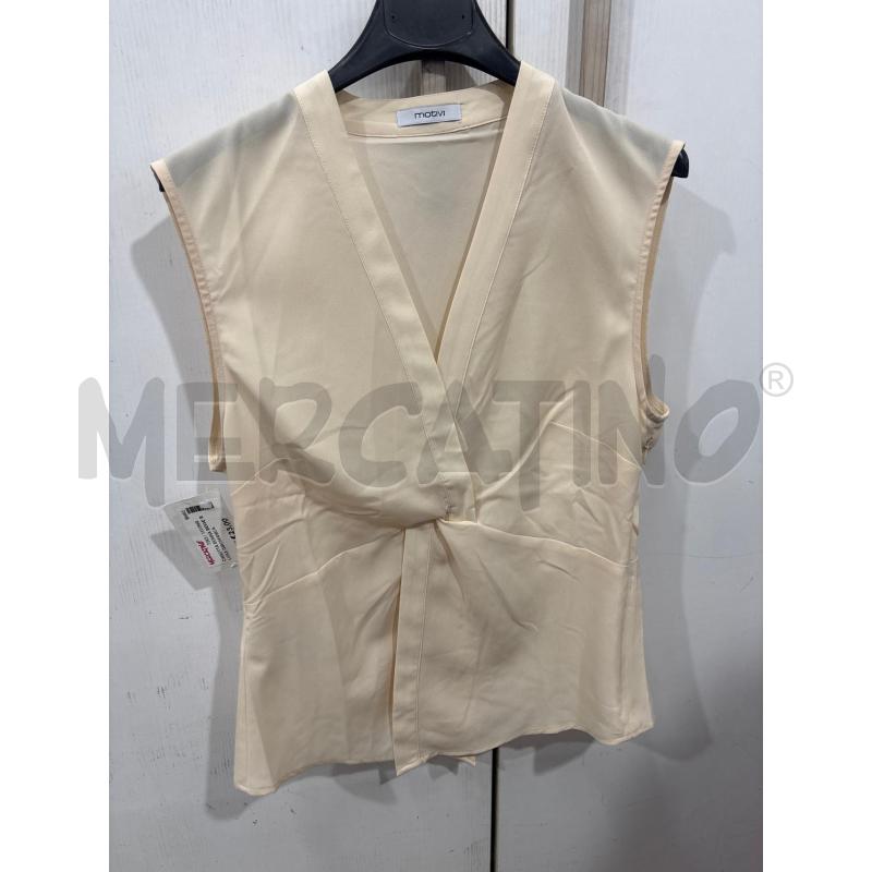 CANOTTA DONNA BEIGE BLUSA GIROMANICA MOTIVI | Mercatino dell'Usato Benevento 1