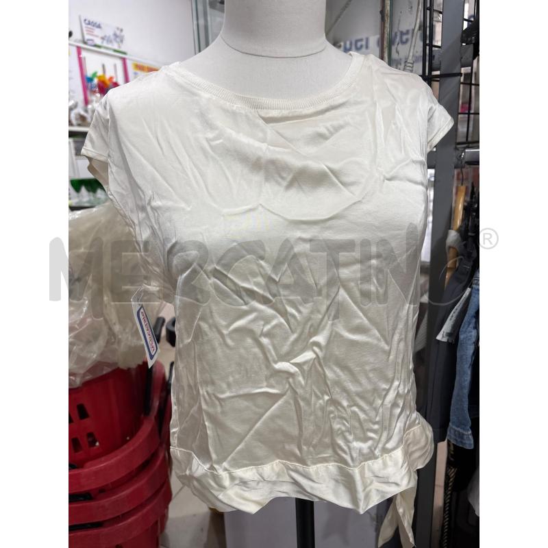 CANOTTA DONNA BEIGE RASO MOTIVI CON LACCIO LATERALE | Mercatino dell'Usato Benevento 1