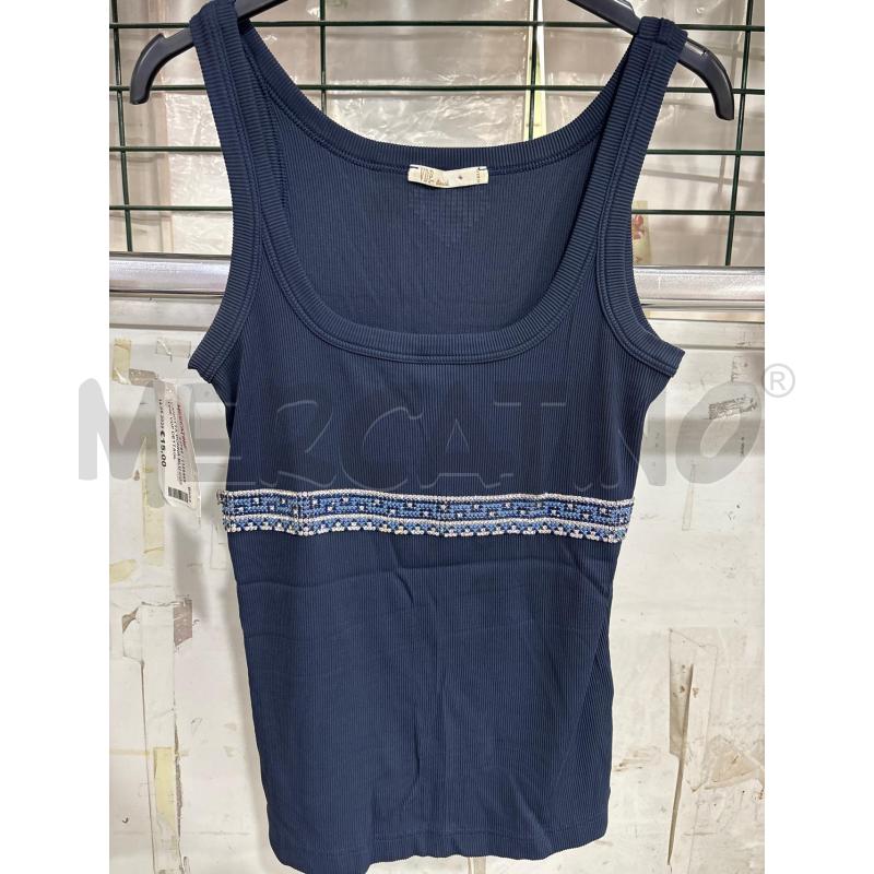 CANOTTA DONNA BLU COSTINE VDP DETTAGLIO STRASS | Mercatino dell'Usato Benevento 1