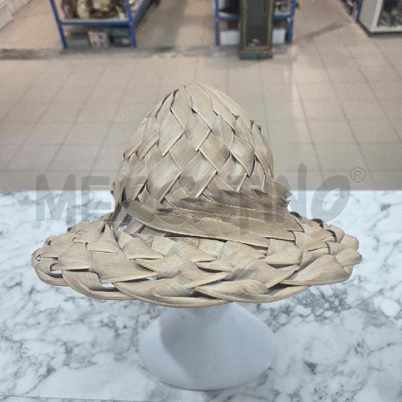 CAPPELLO ESPOSITIVO IN FOGLIA DI PALMA DI COCCO MARRONE | Mercatino dell'Usato Benevento 1