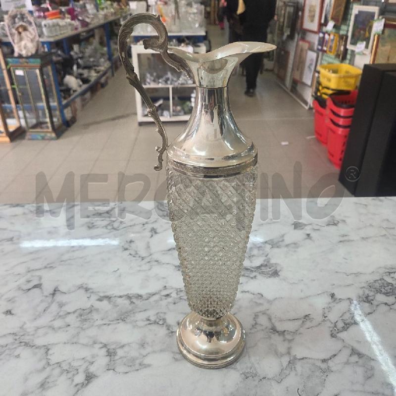 CARAFFA VETRO QUADRATINI METALLO  | Mercatino dell'Usato Benevento 1