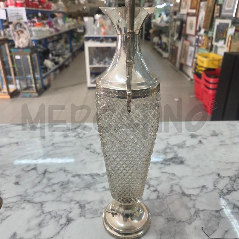 CARAFFA VETRO QUADRATINI METALLO  | Mercatino dell'Usato Benevento 4