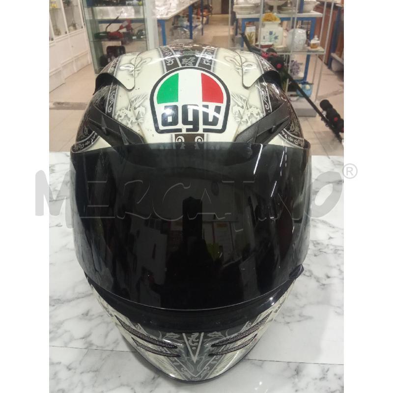 CASCO MOTO NERO BIANCO DISEGNI AGV | Mercatino dell'Usato Benevento 1
