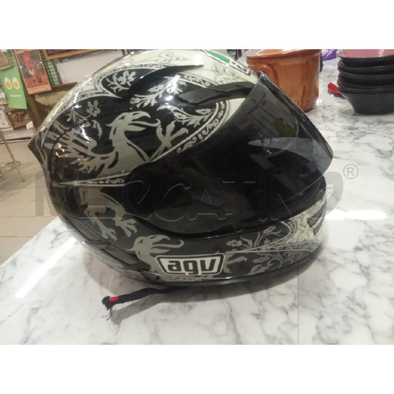 CASCO MOTO NERO BIANCO DISEGNI AGV | Mercatino dell'Usato Benevento 2