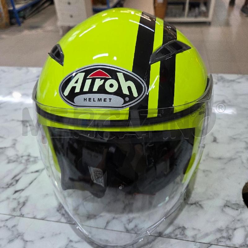 CASCO MOTO VERDE LIME INS RIGHE NERE AIROH HELMET | Mercatino dell'Usato Benevento 1