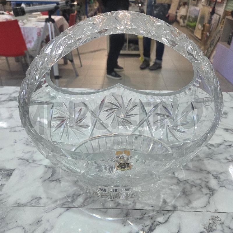 CENTROTAVOLA CESTINO CRISTALLO MANICO ROMBI | Mercatino dell'Usato Benevento 1
