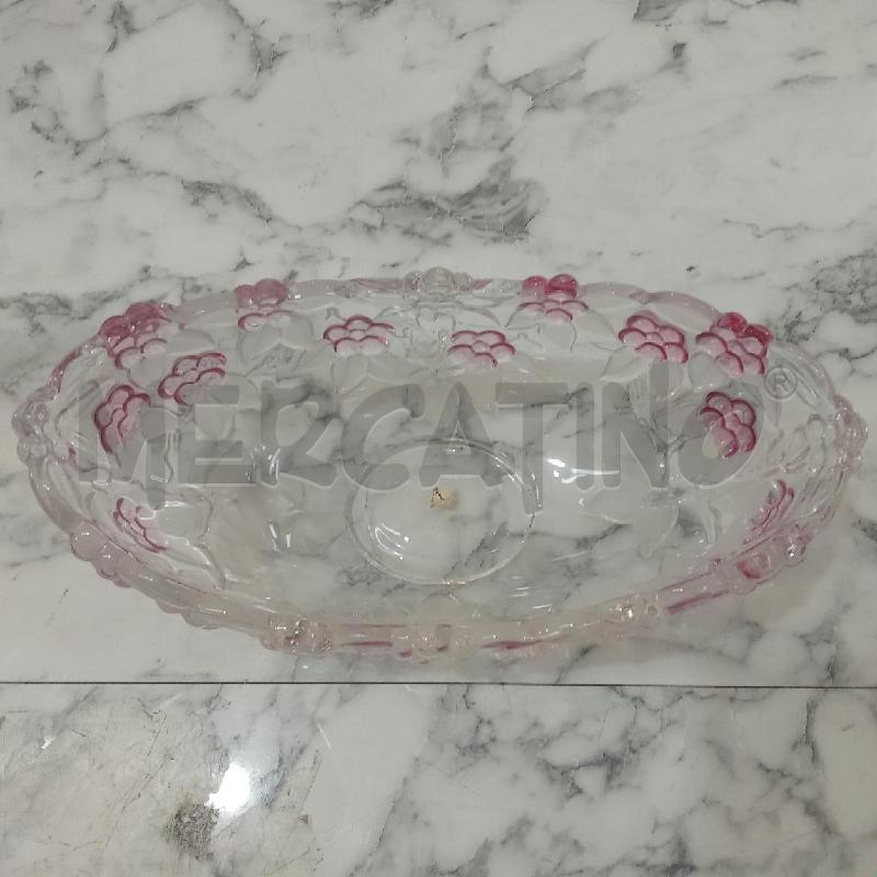 CENTROTAVOLA FORMA BARCA VETRO FIORELLINI ROSA TRASPARENTI | Mercatino dell'Usato Benevento 2