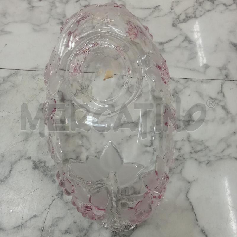 CENTROTAVOLA FORMA BARCA VETRO FIORELLINI ROSA TRASPARENTI | Mercatino dell'Usato Benevento 3