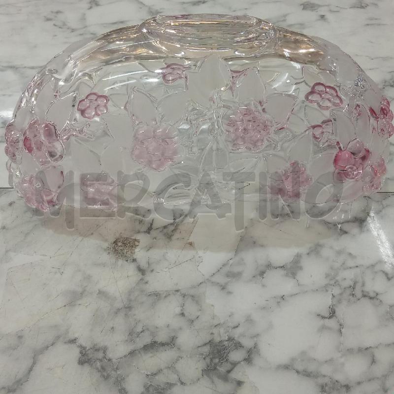 CENTROTAVOLA FORMA BARCA VETRO FIORELLINI ROSA TRASPARENTI | Mercatino dell'Usato Benevento 4
