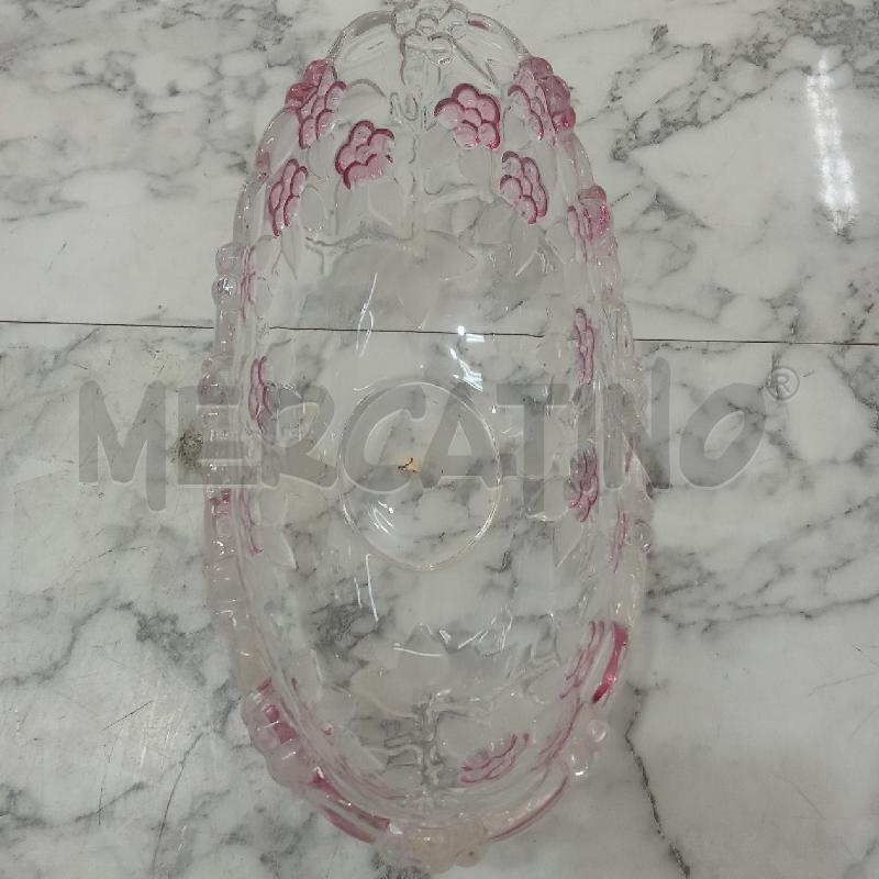 CENTROTAVOLA FORMA BARCA VETRO FIORELLINI ROSA TRASPARENTI | Mercatino dell'Usato Benevento 5
