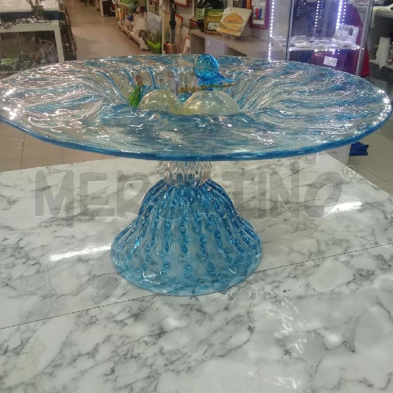 CENTROTAVOLA VETRO BOLLICINE AZZURRE CON FRUTTA VETRO | Mercatino dell'Usato Benevento 1