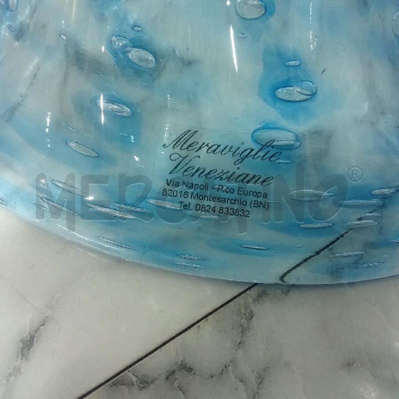 CENTROTAVOLA VETRO BOLLICINE AZZURRE CON FRUTTA VETRO | Mercatino dell'Usato Benevento 4
