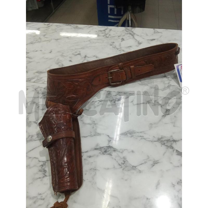 CINTURA UOMO MARRONE CUOIO STILE COWBOY  | Mercatino dell'Usato Benevento 1