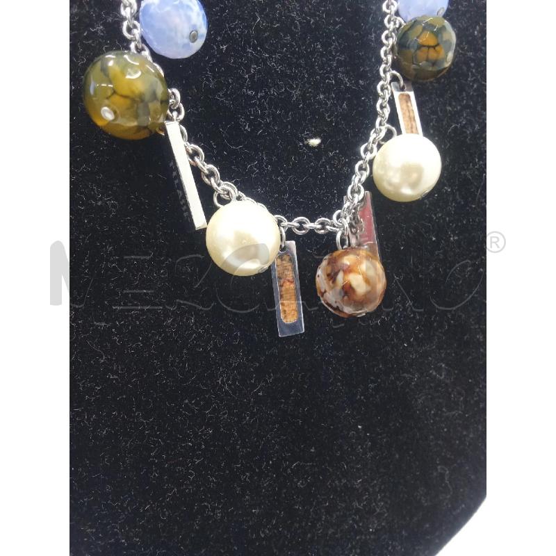 COLLANA ALVIERO MARTINI SFERE VERDE BIANCO AZZURRO MARRONE  | Mercatino dell'Usato Benevento 3