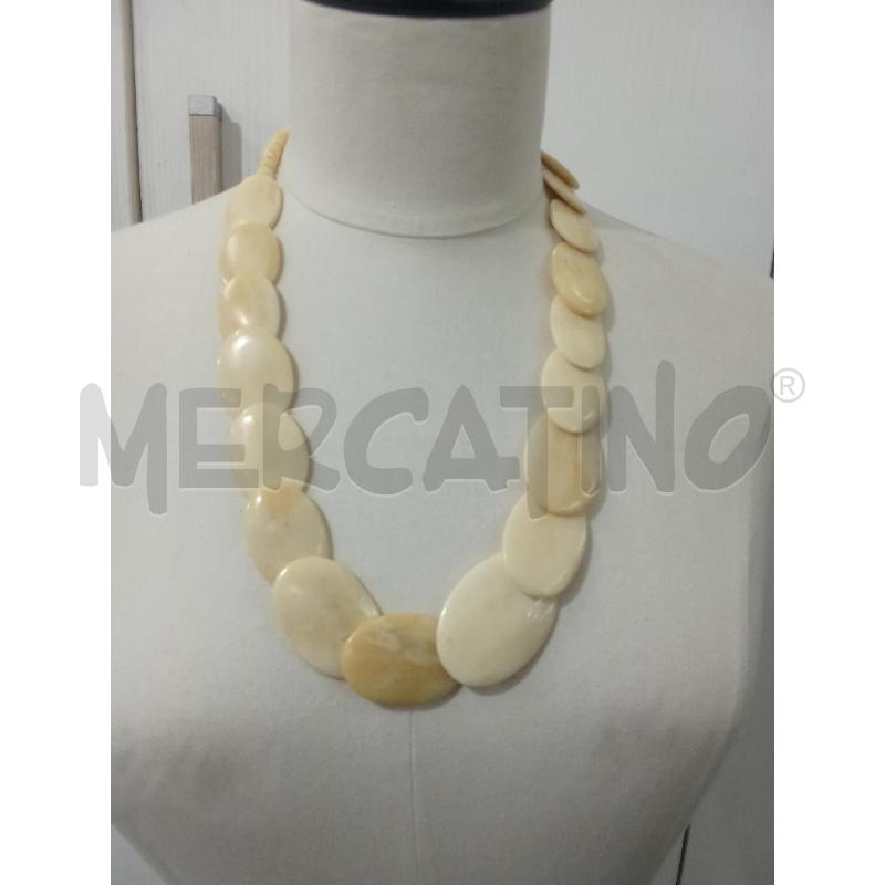 COLLANA BEIGE DISCHETTI OVALI  | Mercatino dell'Usato Benevento 1