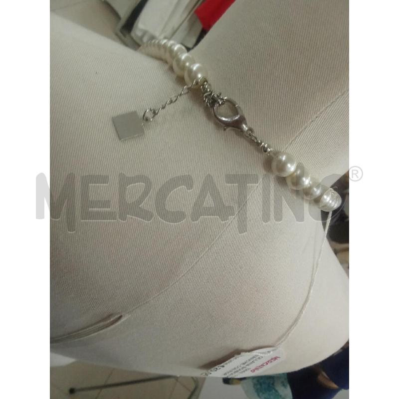 COLLANA BONBON PERLE BIANCHE CON FIORI | Mercatino dell'Usato Benevento 3