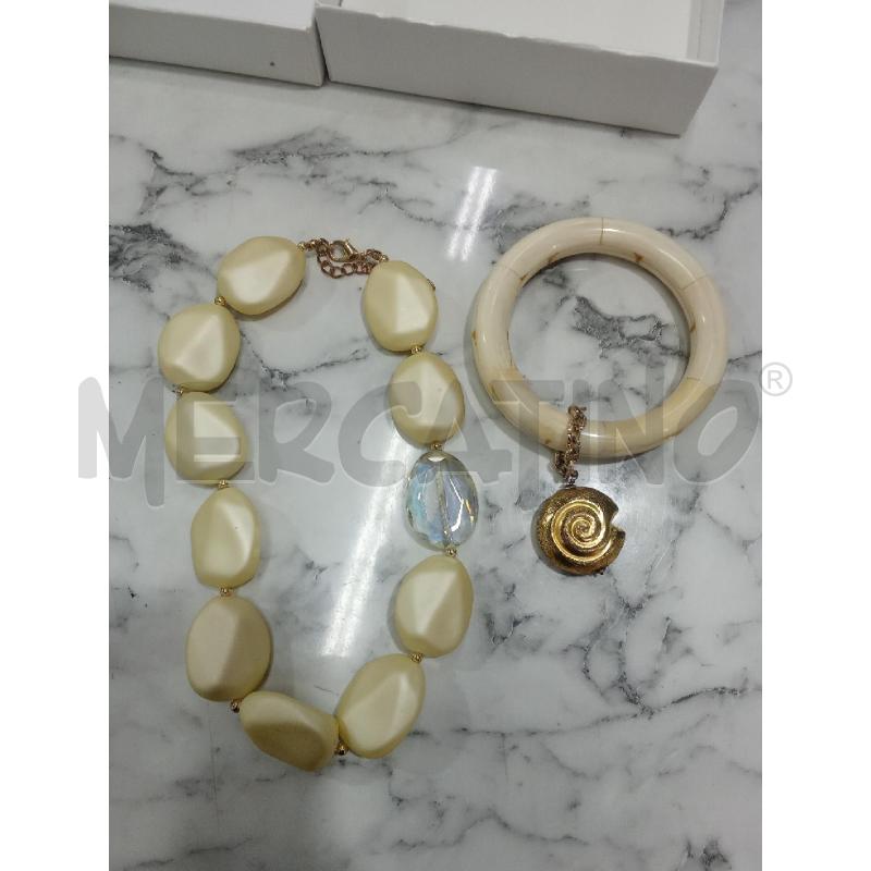 COLLANA+BRACCIALE BEIGE CIONDOLO CHIOCCIOLA COLLANISSIMA GIROLAMO GIOIELLI | Mercatino dell'Usato Benevento 1