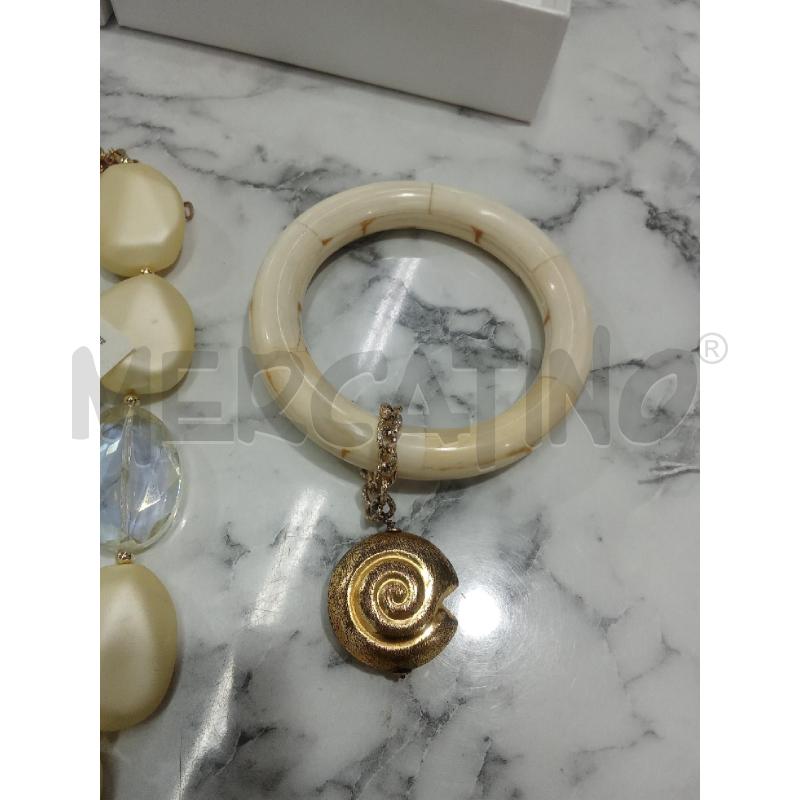 COLLANA+BRACCIALE BEIGE CIONDOLO CHIOCCIOLA COLLANISSIMA GIROLAMO GIOIELLI | Mercatino dell'Usato Benevento 3