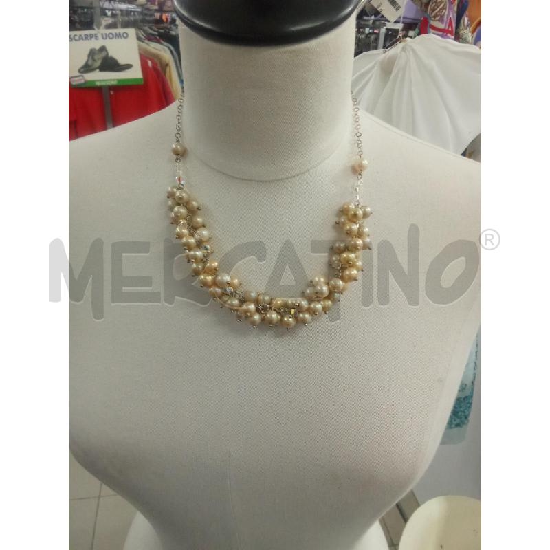 COLLANA GANCIO A. SFERE BEIGE  | Mercatino dell'Usato Benevento 1