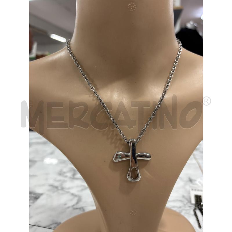 COLLANA GRIGIO CIONDOLO CROCE MORELLATO  | Mercatino dell'Usato Benevento 1