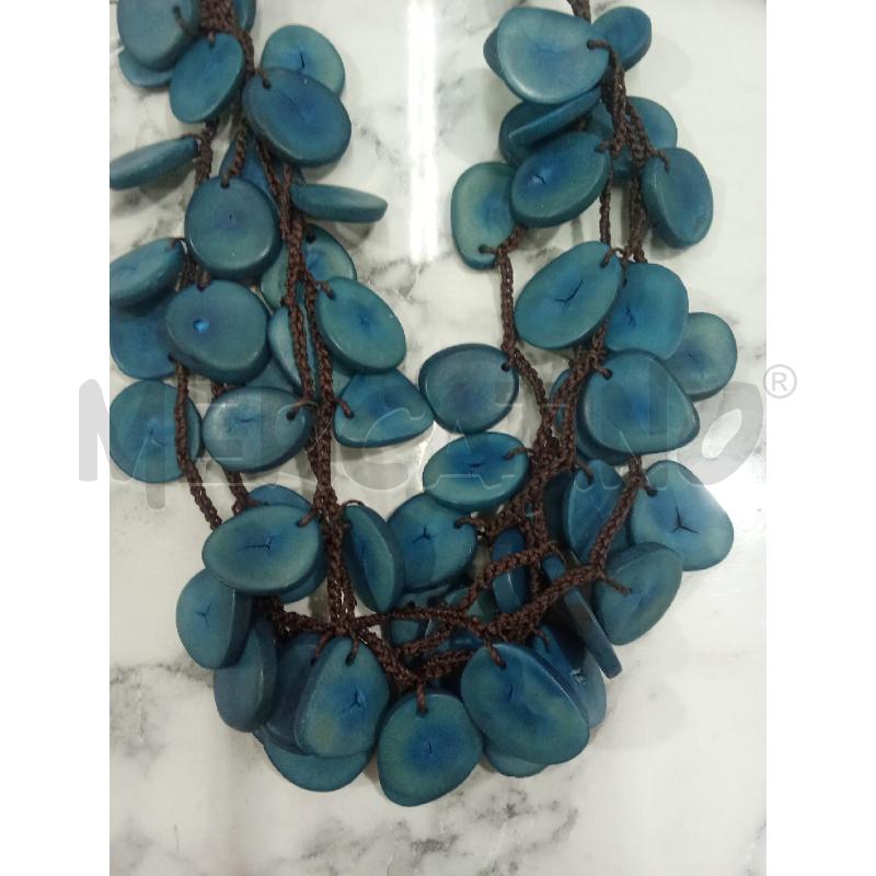 COLLANA MARRONE CIONDOLI BLU MARIA ORTICIA | Mercatino dell'Usato Benevento 3
