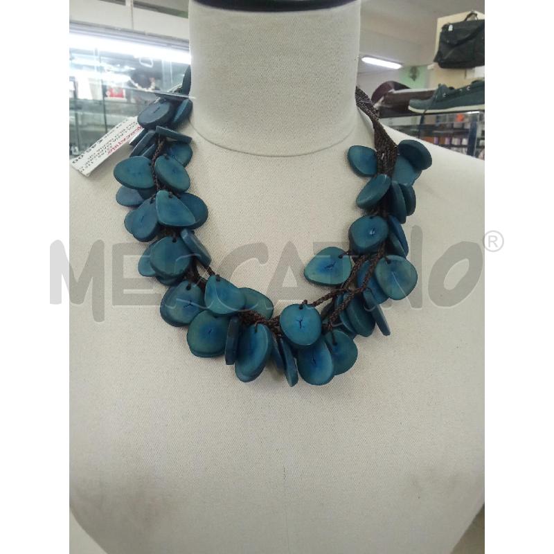 COLLANA MARRONE CIONDOLI BLU MARIA ORTICIA | Mercatino dell'Usato Benevento 4