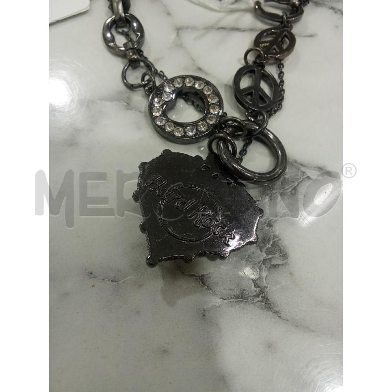 COLLANA NERA+BRACCIALE CON CUORE ROSSO HARD ROCK | Mercatino dell'Usato Benevento 3