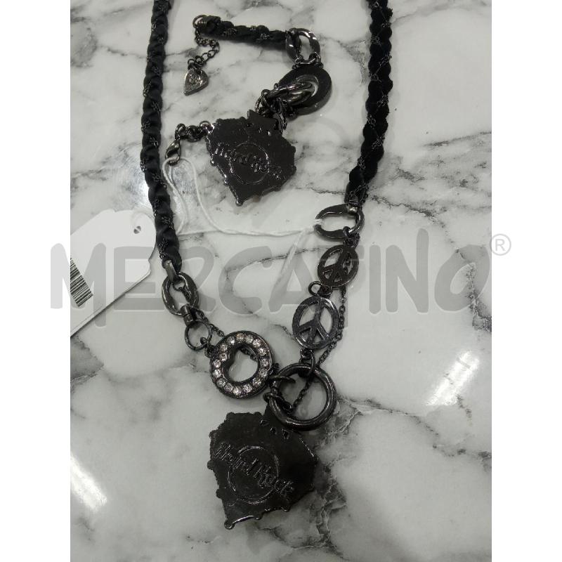 COLLANA NERA+BRACCIALE CON CUORE ROSSO HARD ROCK | Mercatino dell'Usato Benevento 4