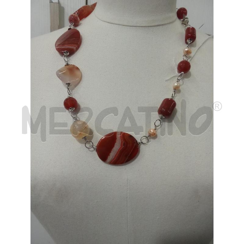 COLLANA PIETRE ARANCIO CON ANIMALETTO GANCIO A.  | Mercatino dell'Usato Benevento 3