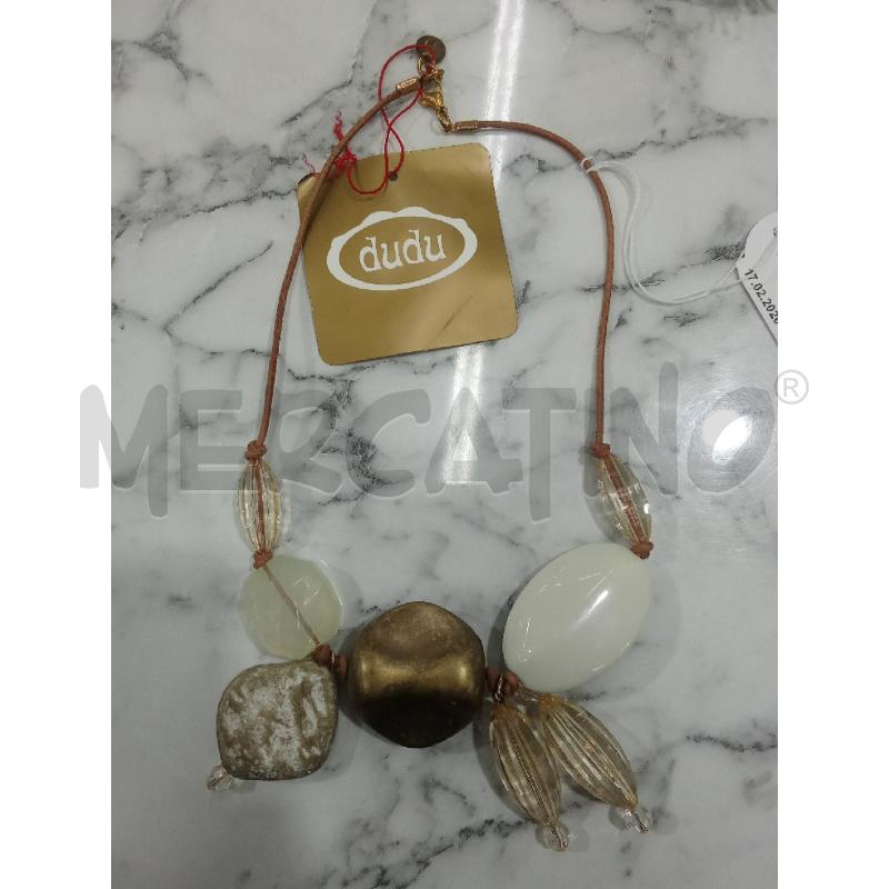 COLLANA PIETRE BIANCHE E DORATE DUDU | Mercatino dell'Usato Benevento 1