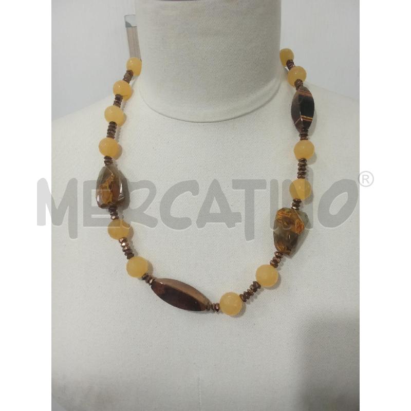 COLLANA PIETRE SENAPE OVALI E ALLUNGATE | Mercatino dell'Usato Benevento 1
