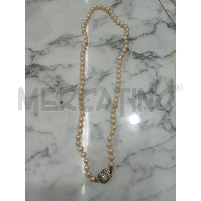 COLLANA SFERE BIANCHE CON CIONDOLO STRASS GIOIELLO A. | Mercatino dell'Usato Benevento 1