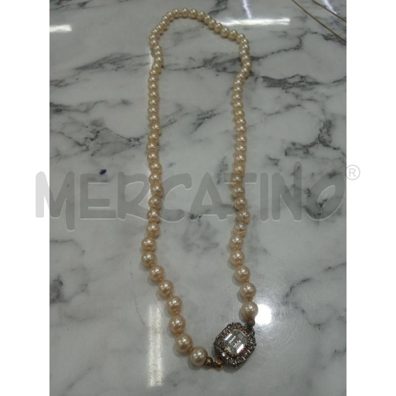 COLLANA SFERE BIANCHE CON CIONDOLO STRASS GIOIELLO A. | Mercatino dell'Usato Benevento 2