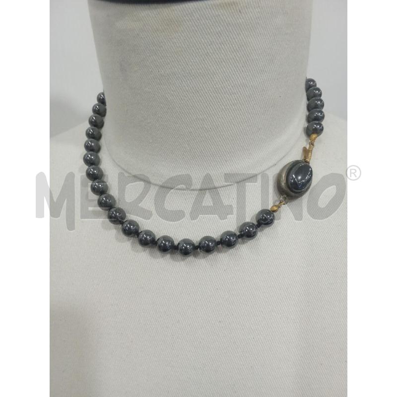 COLLANA SFERE GRIGIO SCURO+ORECCHINI | Mercatino dell'Usato Benevento 1