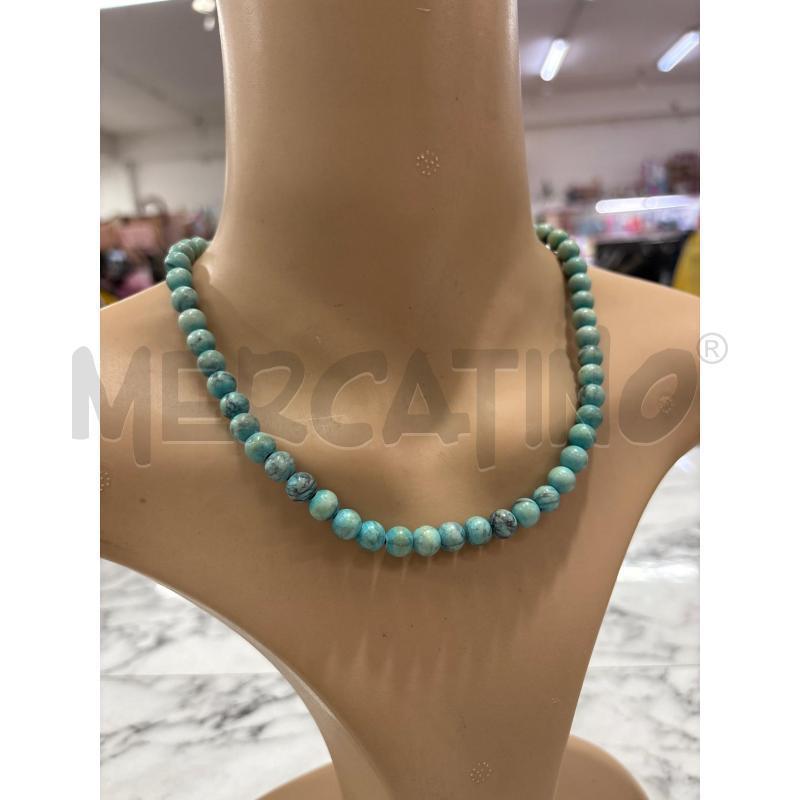 COLLANA SFERE TURCHESI VENATURA NERA GANCIO A.  | Mercatino dell'Usato Benevento 1