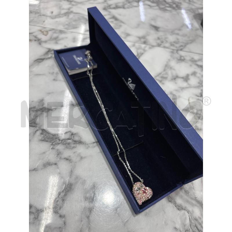COLLANA SWAROVSKI CUORE STRASS ROSA BIANCO | Mercatino dell'Usato Benevento 1