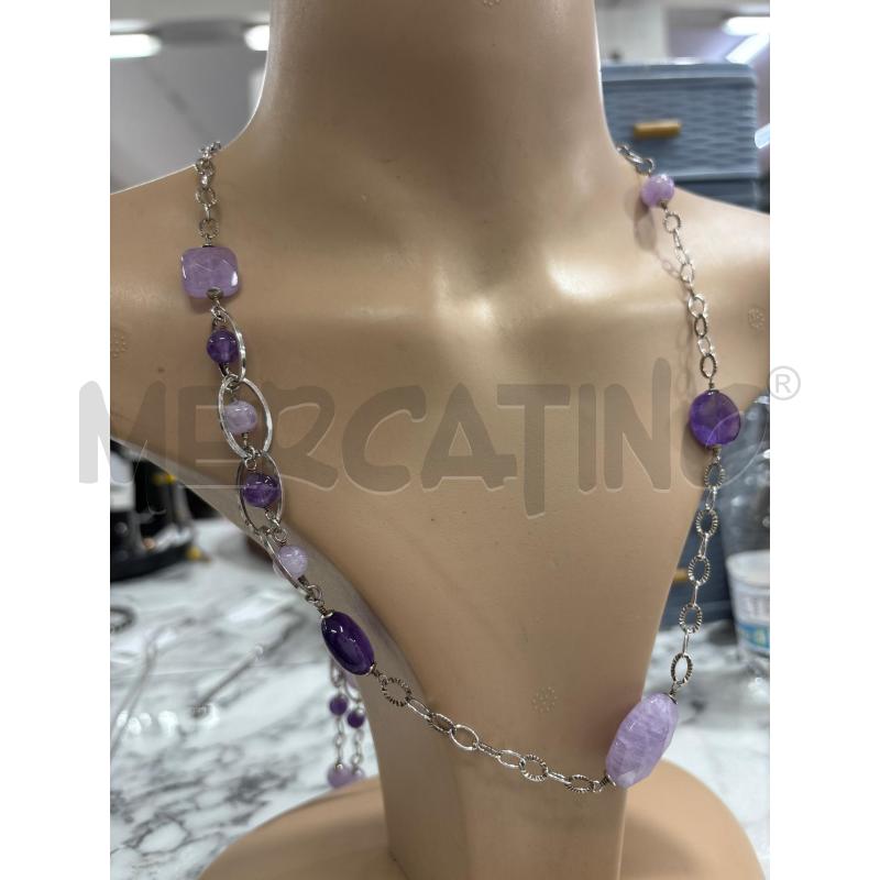 COLLANA + BRACCIALE A. PALLINE INS VIOLA E LILLA MYSTERIA  | Mercatino dell'Usato Benevento 1