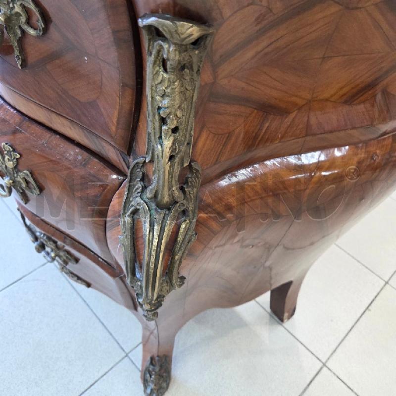 COMODINI COPPIA LEGNO MARRONE MARMO DETTAGLI METALLO  | Mercatino dell'Usato Benevento 4