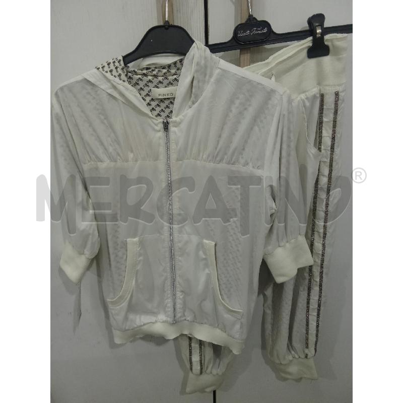 COMPLETO BAMBINA BIANCO FELPA ZIP+PANTALONE PINKO | Mercatino dell'Usato Benevento 1