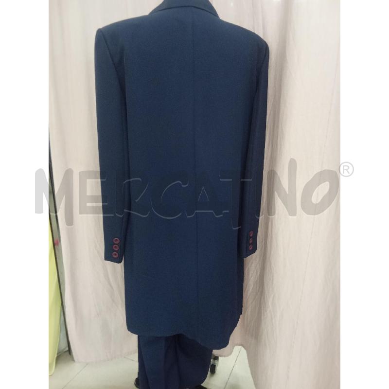 COMPLETO DONNA BLU GIACCA LUNGA TRE BOTTONI+ PANTALONE SENSAZIONI | Mercatino dell'Usato Benevento 4
