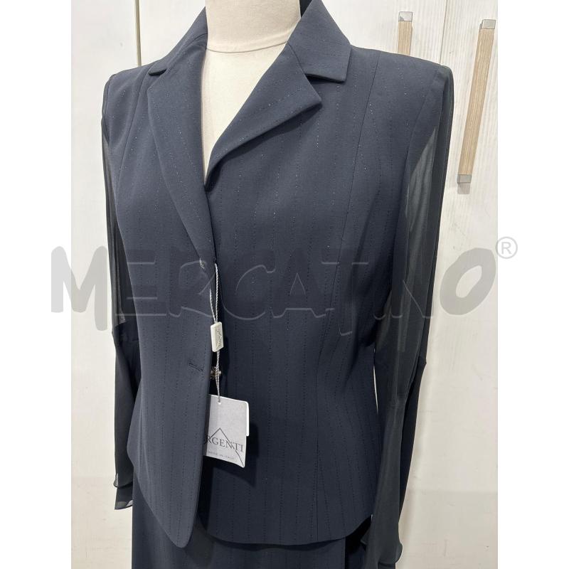 COMPLETO DONNA BLU GONNA LUNGA CON SPACCO + GIACCA MANICA VELO STRASS  | Mercatino dell'Usato Benevento 4