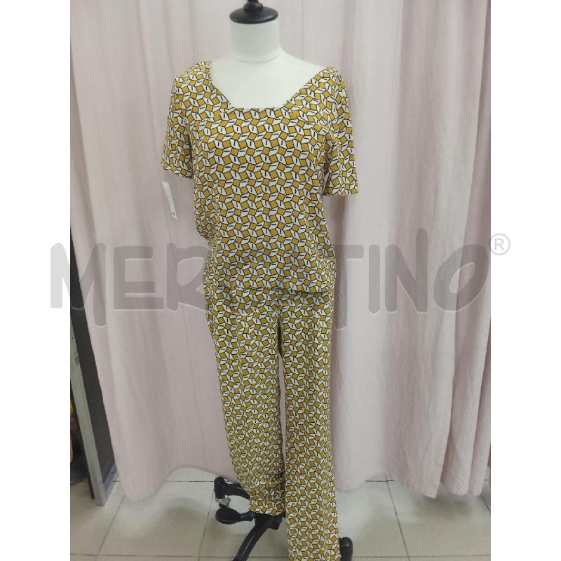COMPLETO DONNA GIALLO BIANCO ZARA BASIC PANTALONE+ TSHIRT | Mercatino dell'Usato Benevento 1