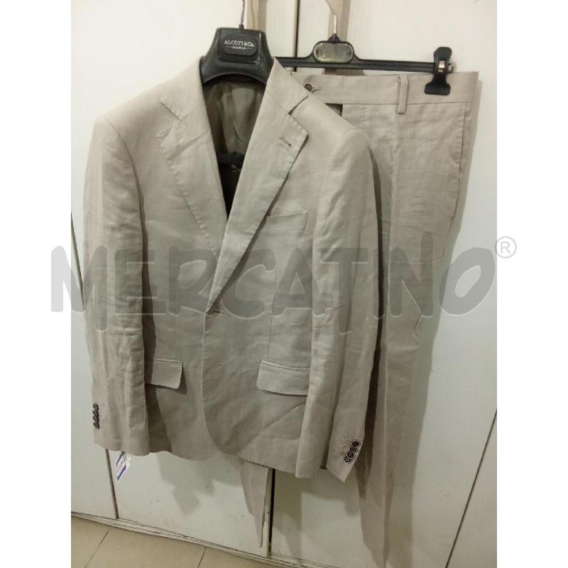 COMPLETO UOMO BEIGE 100%LINO ALCOTT GIACCA DUE BOTTONI+ PANTALONE | Mercatino dell'Usato Benevento 1