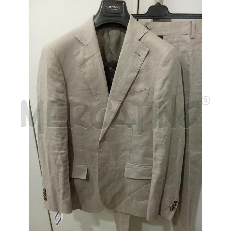COMPLETO UOMO BEIGE 100%LINO ALCOTT GIACCA DUE BOTTONI+ PANTALONE | Mercatino dell'Usato Benevento 2