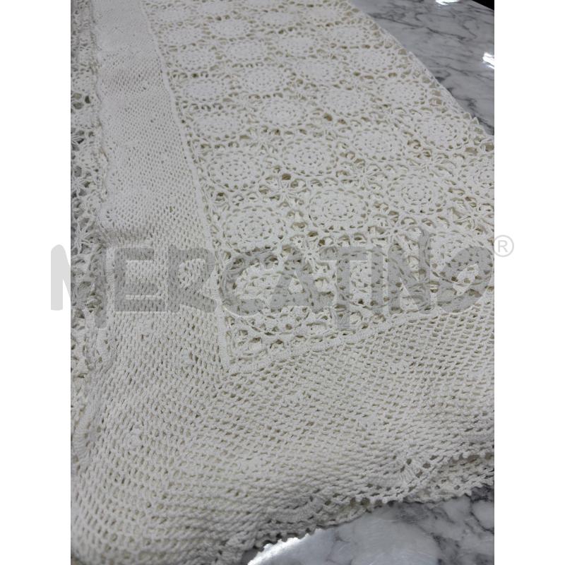 COPRI LETTO MATRIMONIALE UNCINETTO BIANCO + FEDERE | Mercatino dell'Usato Benevento 3